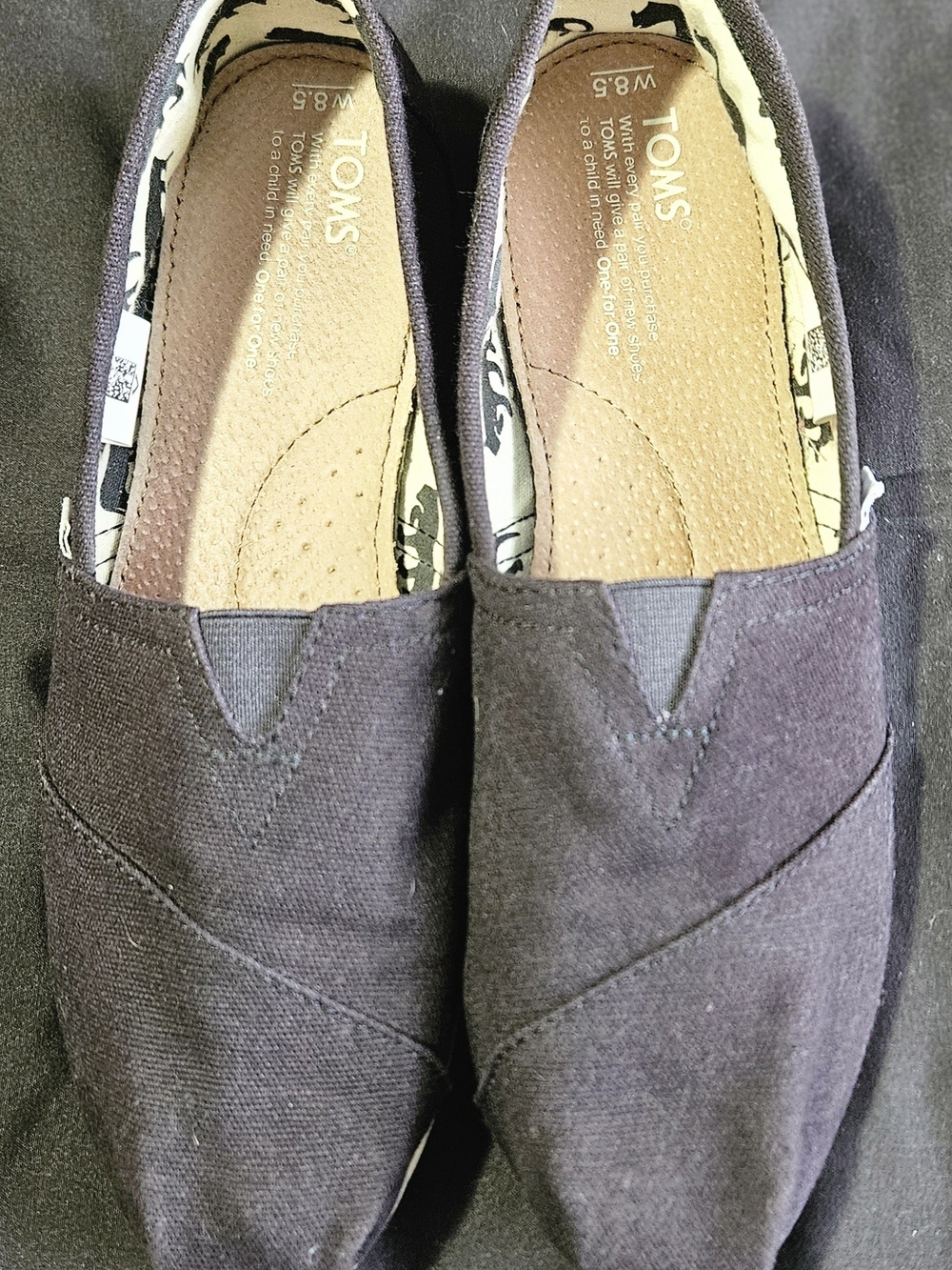 TOMS Woman's Canvas Slip-On Shoes - Black
